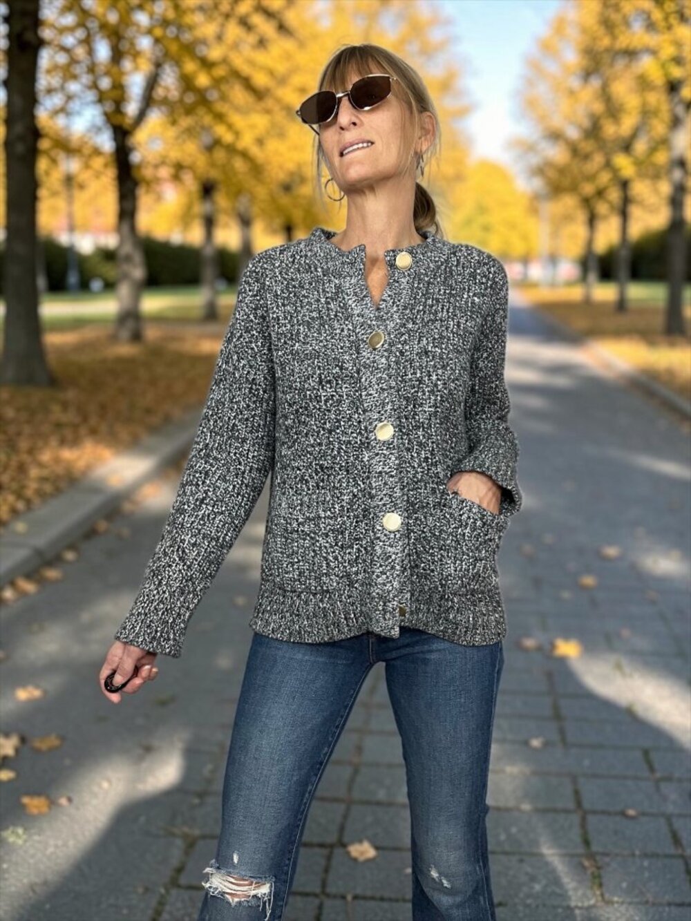 Abercrombie & Fitch Relaxed Hardware Crew Cardigan Sweater S